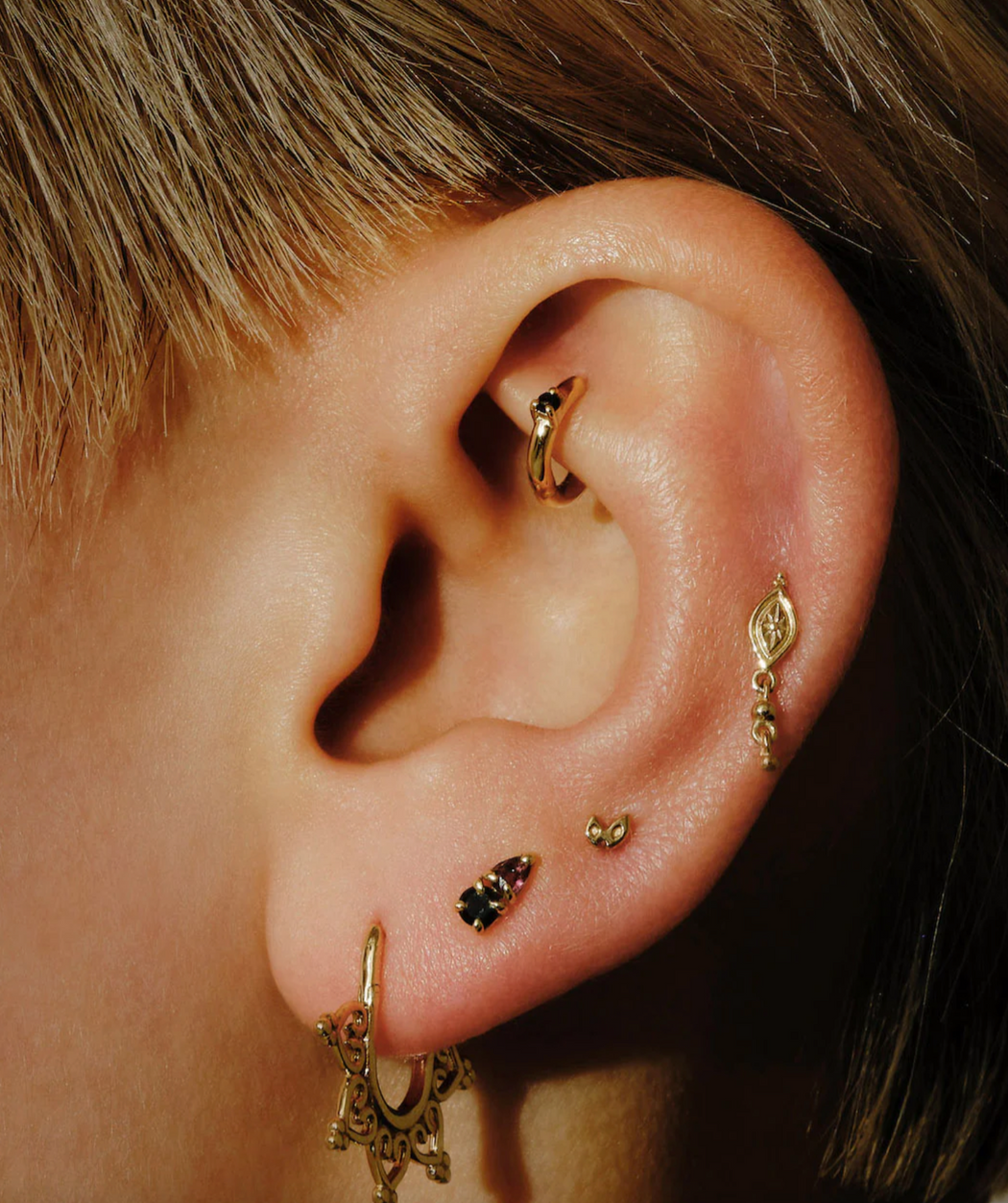 Metier Jewelry :: Dala Droplet Beaded Studs, Marquise
