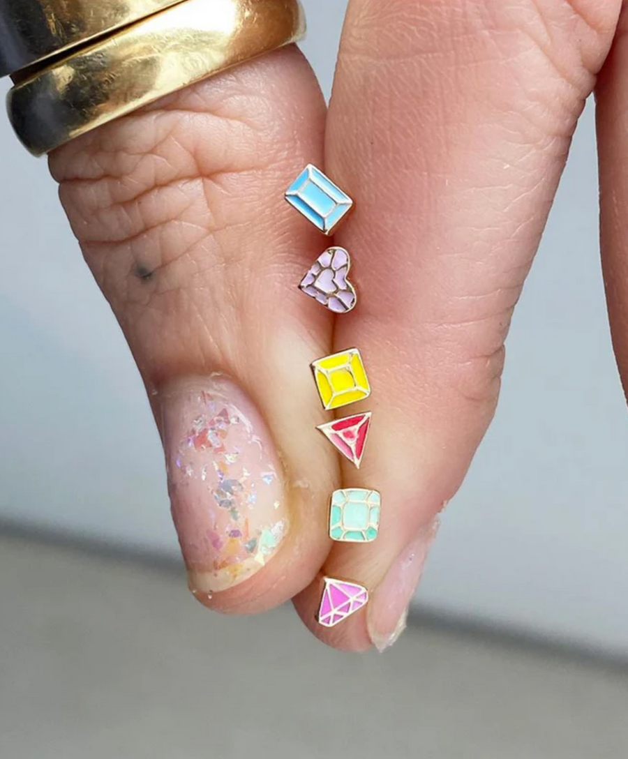 Metier Jewelry :: Petite 'Gem' Enamel Stud, Various