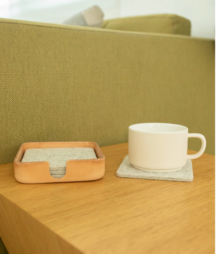 Graf Lantz :: Leather Coaster Tray, Square