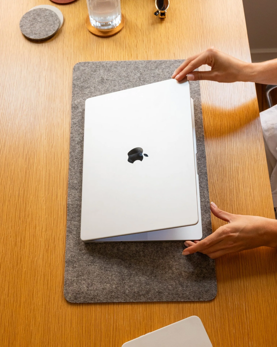 Graf Lantz :: Wool Desk Pad, Ash Brown, Medium