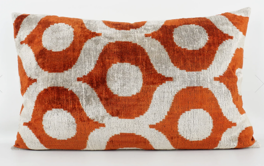 Ikat Rust Geo Pillow w/Insert