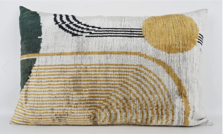 Ikat Gold Geo Pillow w/Insert