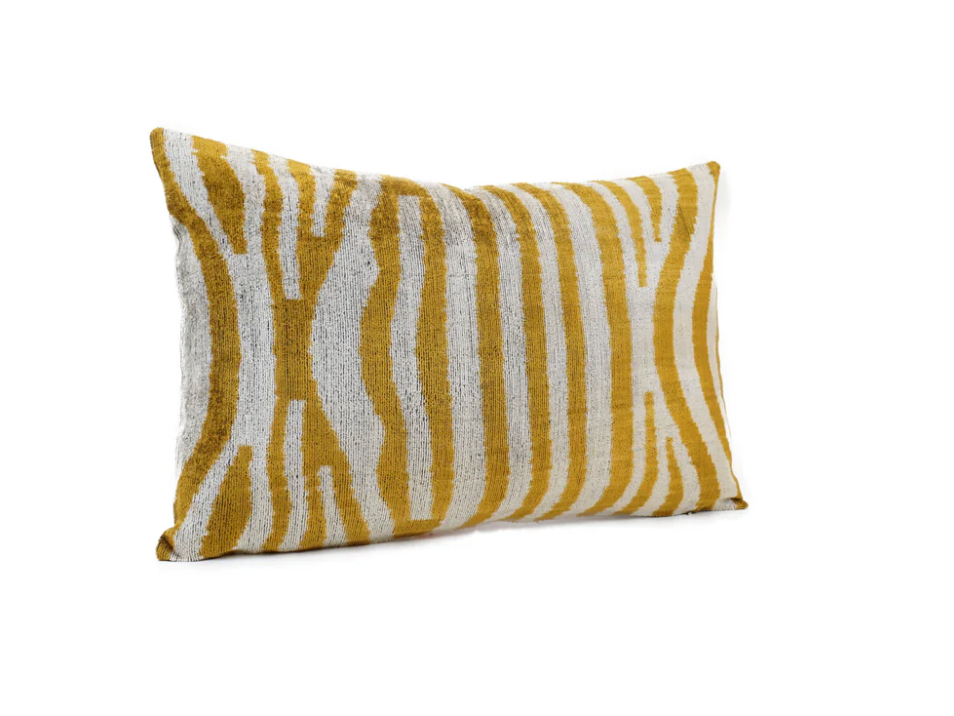 Ikat Golden Tiger Pillow w/Insert
