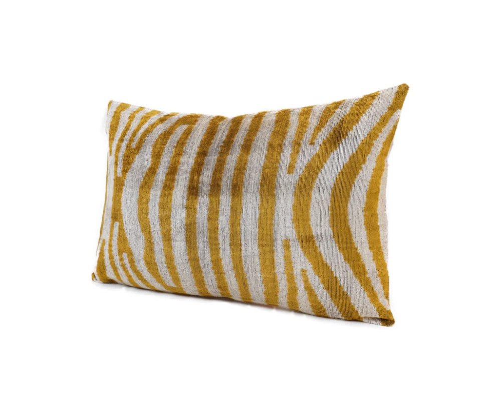 Ikat Golden Tiger Pillow w/Insert