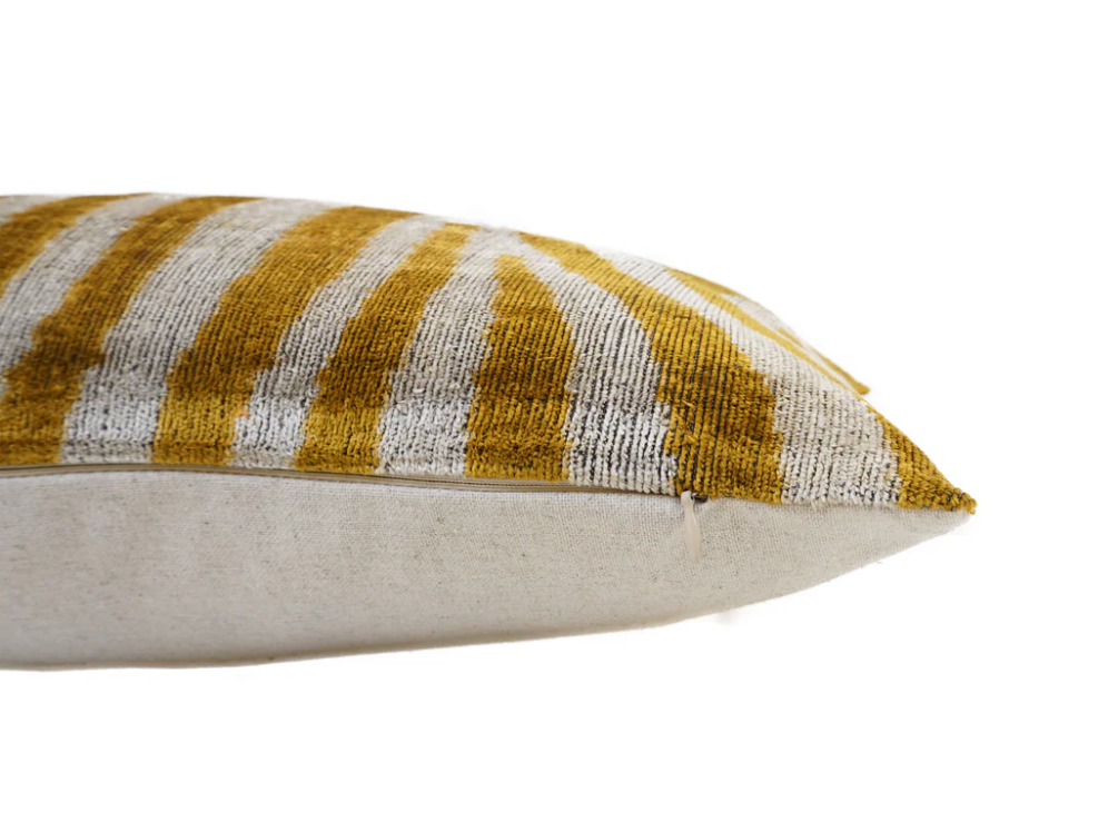 Ikat Golden Tiger Pillow w/Insert