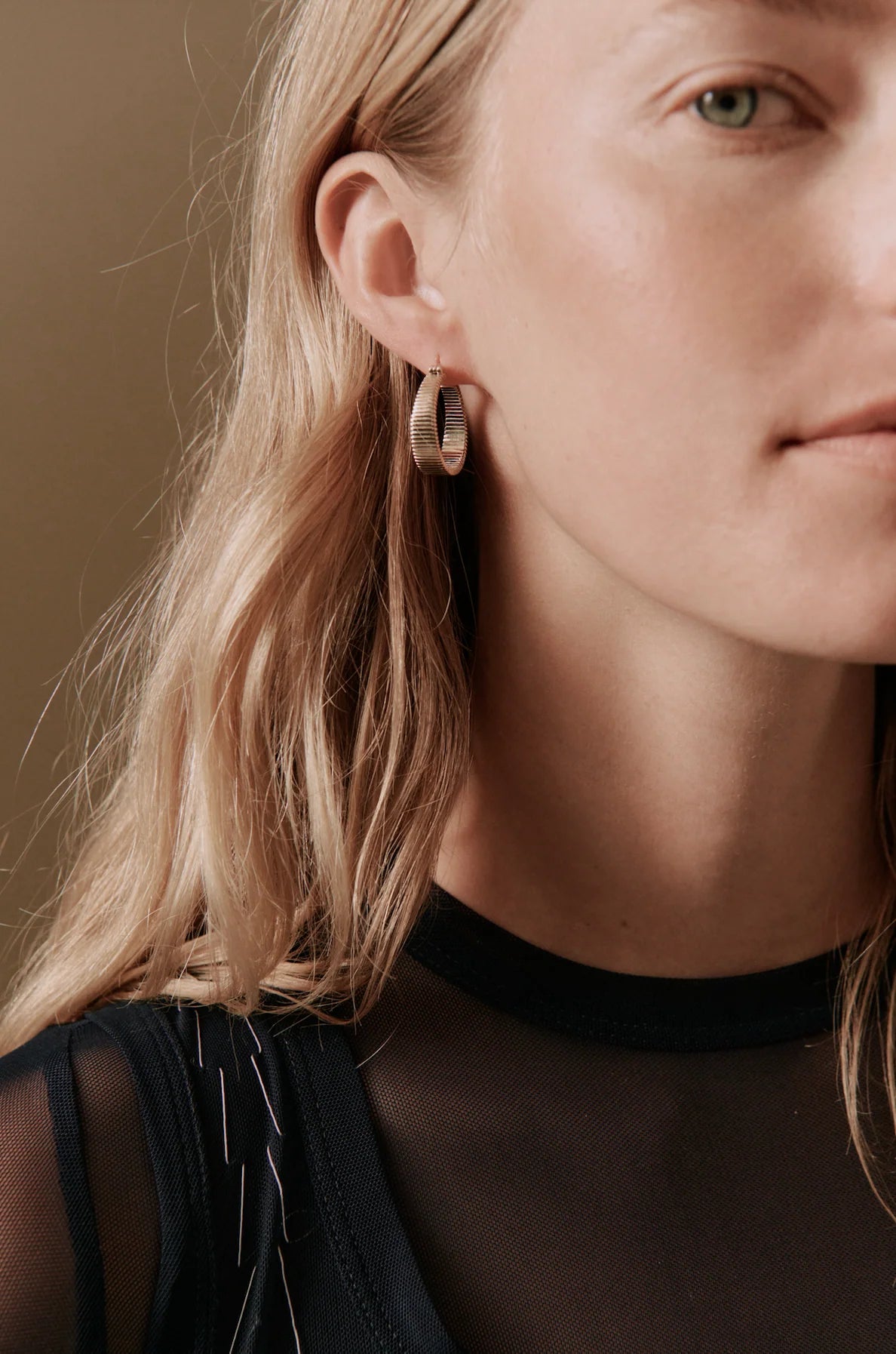 Their Studios :: Willa Fluted Earrings, Gold Vermeil