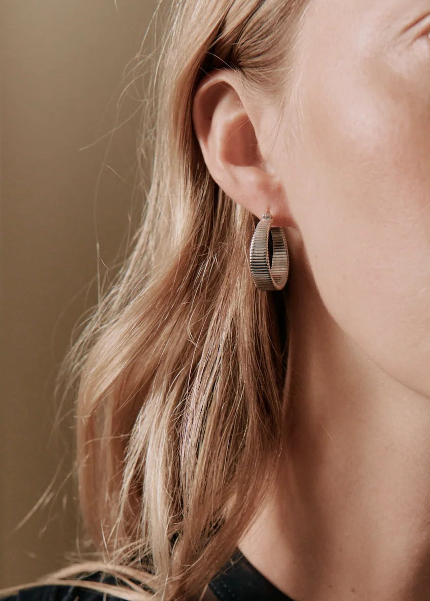 Their Studios :: Willa Fluted Earrings, Sterling Silver