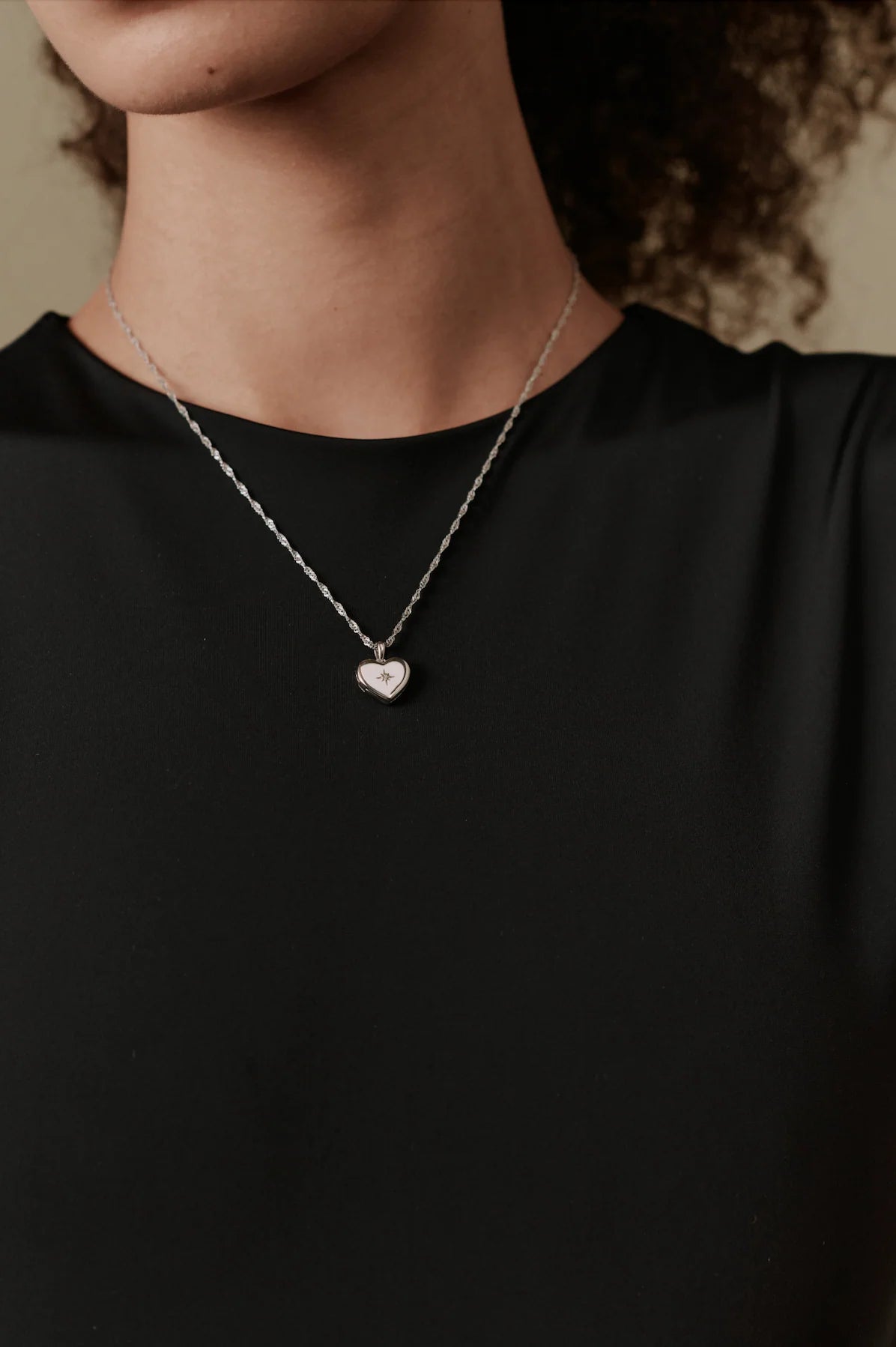 Their Studios :: Lily Heart Locket, Sterling Silver