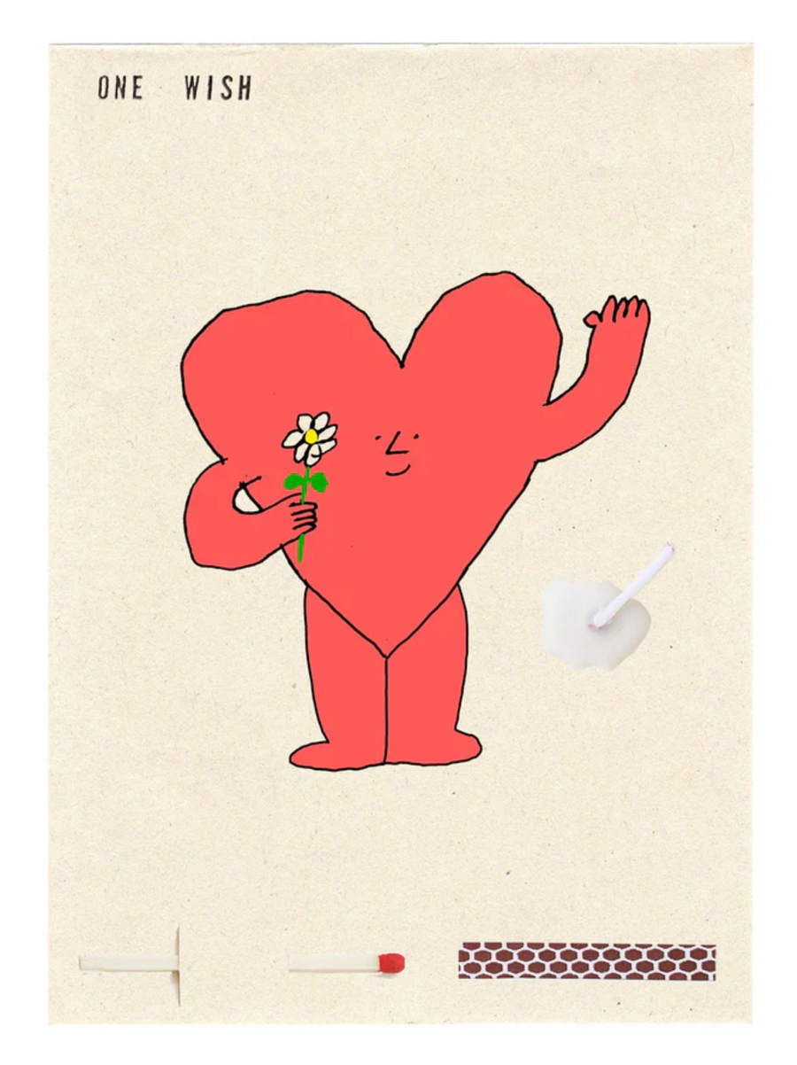 Wish Cards :: Heart with Flower One Wish Card