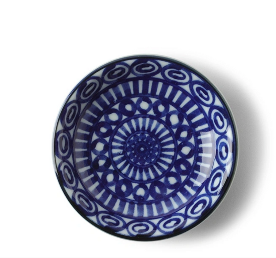 Miya :: Cobalt Mishima Pattern Sauce Dish