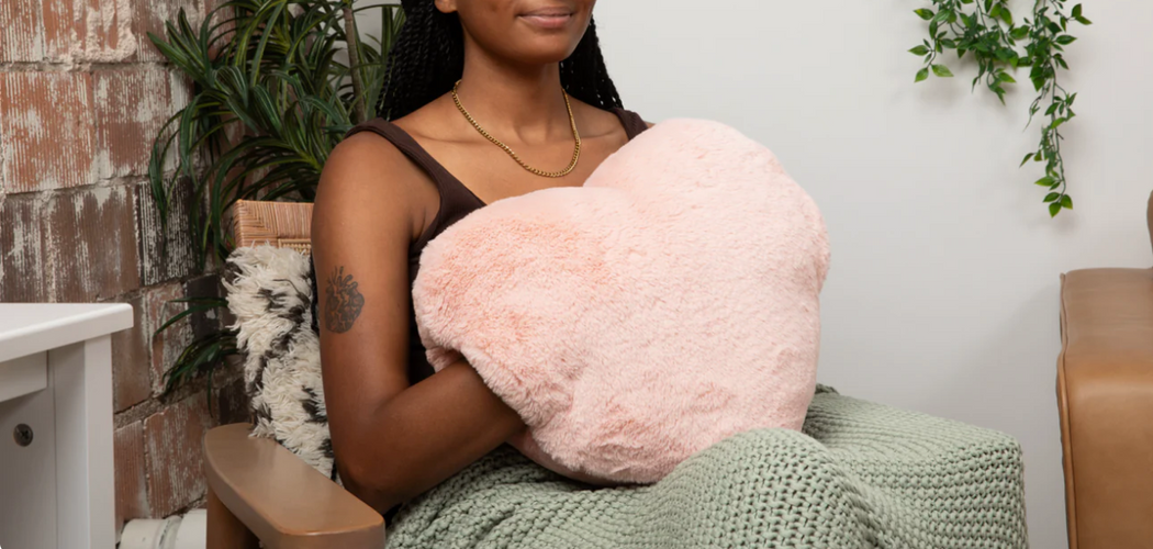 Hugimals :: Large Heart Pillow, Antique Rose