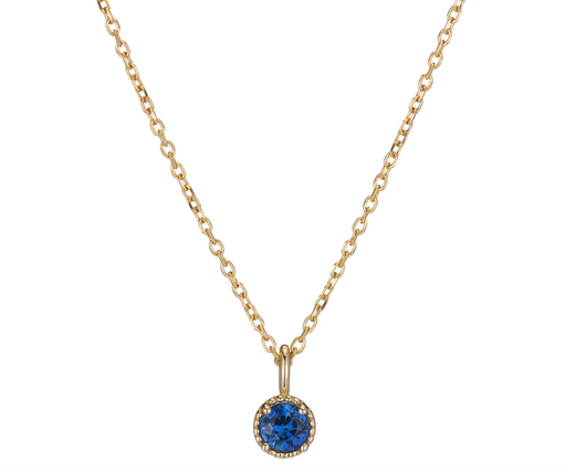 Jennie Kwon :: Blue Sapphire Milgrain Necklace