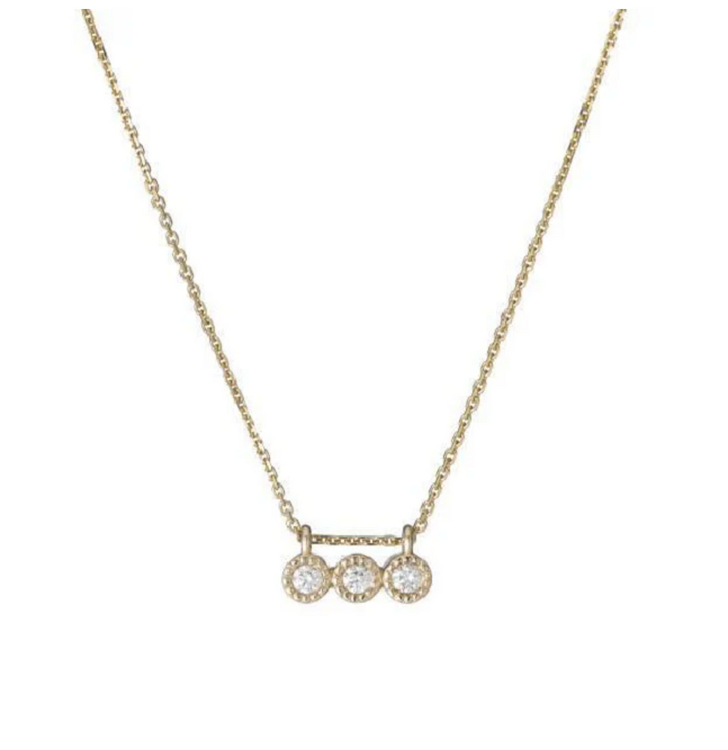 Jennie Kwon :: 3 Diamond Necklace 14K