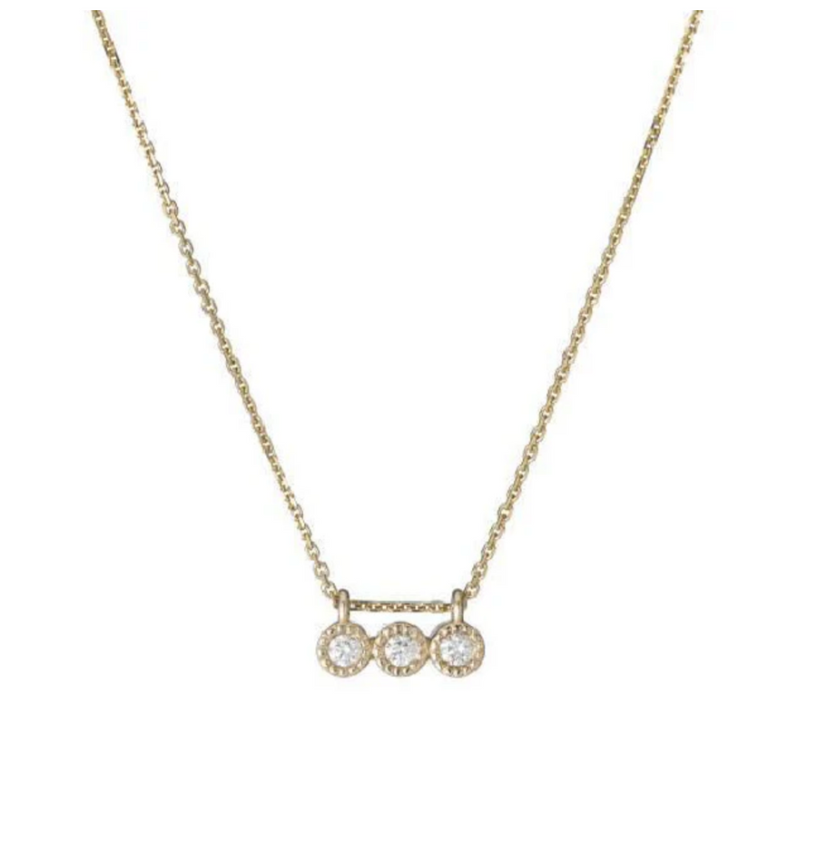 Jennie Kwon :: 3 Diamond Necklace 14K