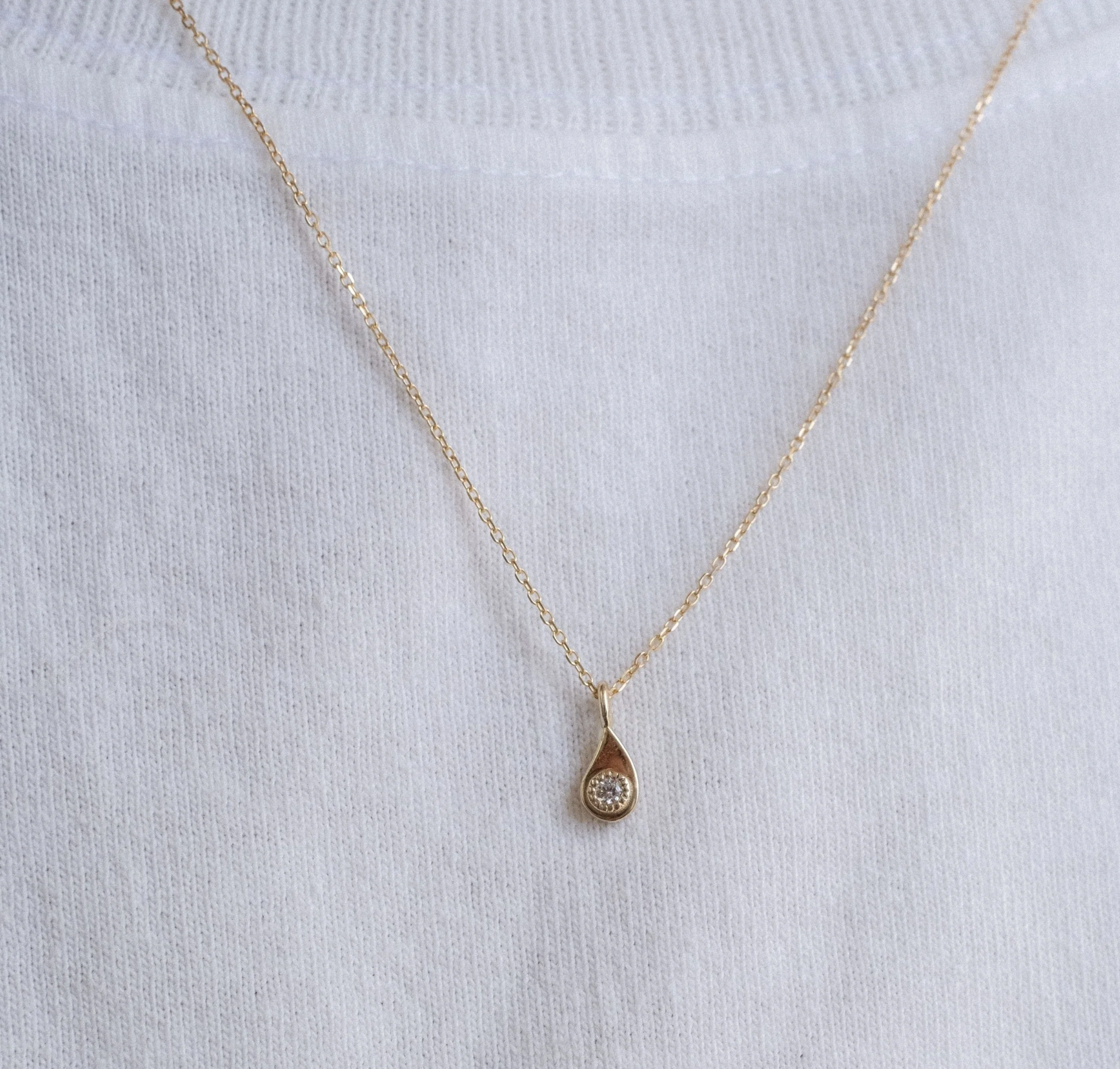 Jennie Kwon :: Twisted Teardrop DIamond Necklace