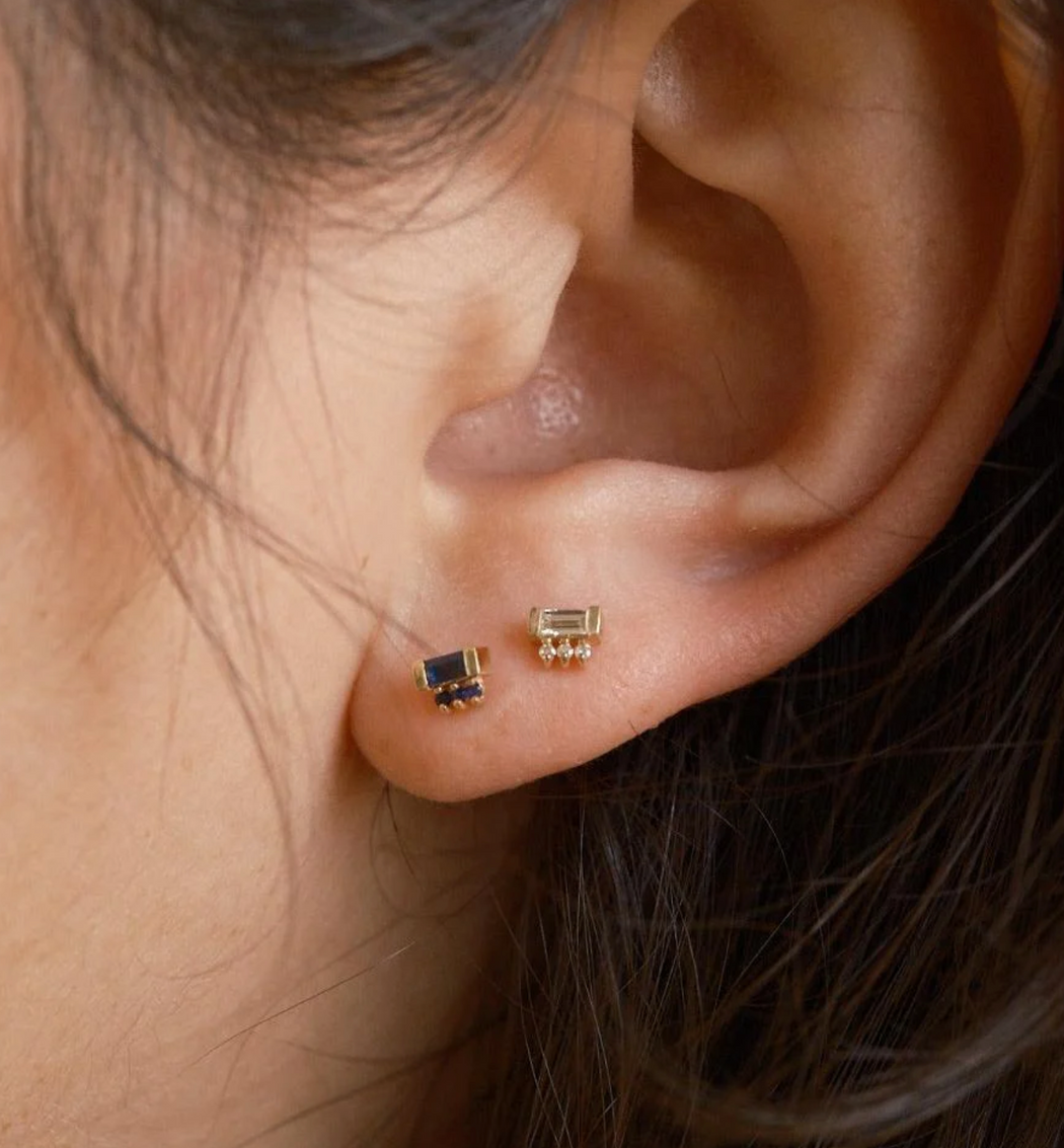 Jennie Kwon Designs :: Baguette 3 Dot Stud (Single)