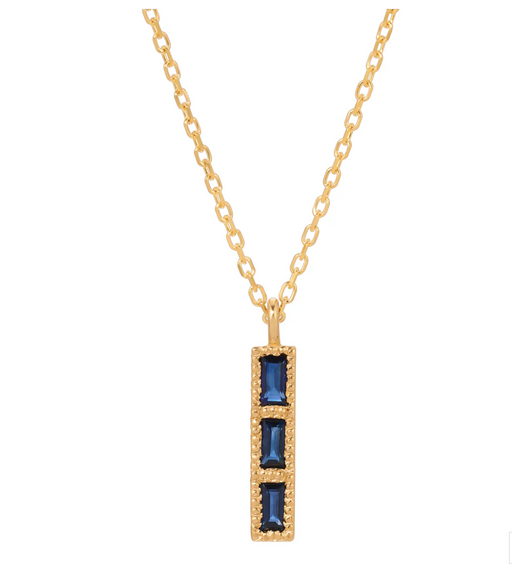 Jennie Kwon :: Blue Sapphire Tile Necklace 16"