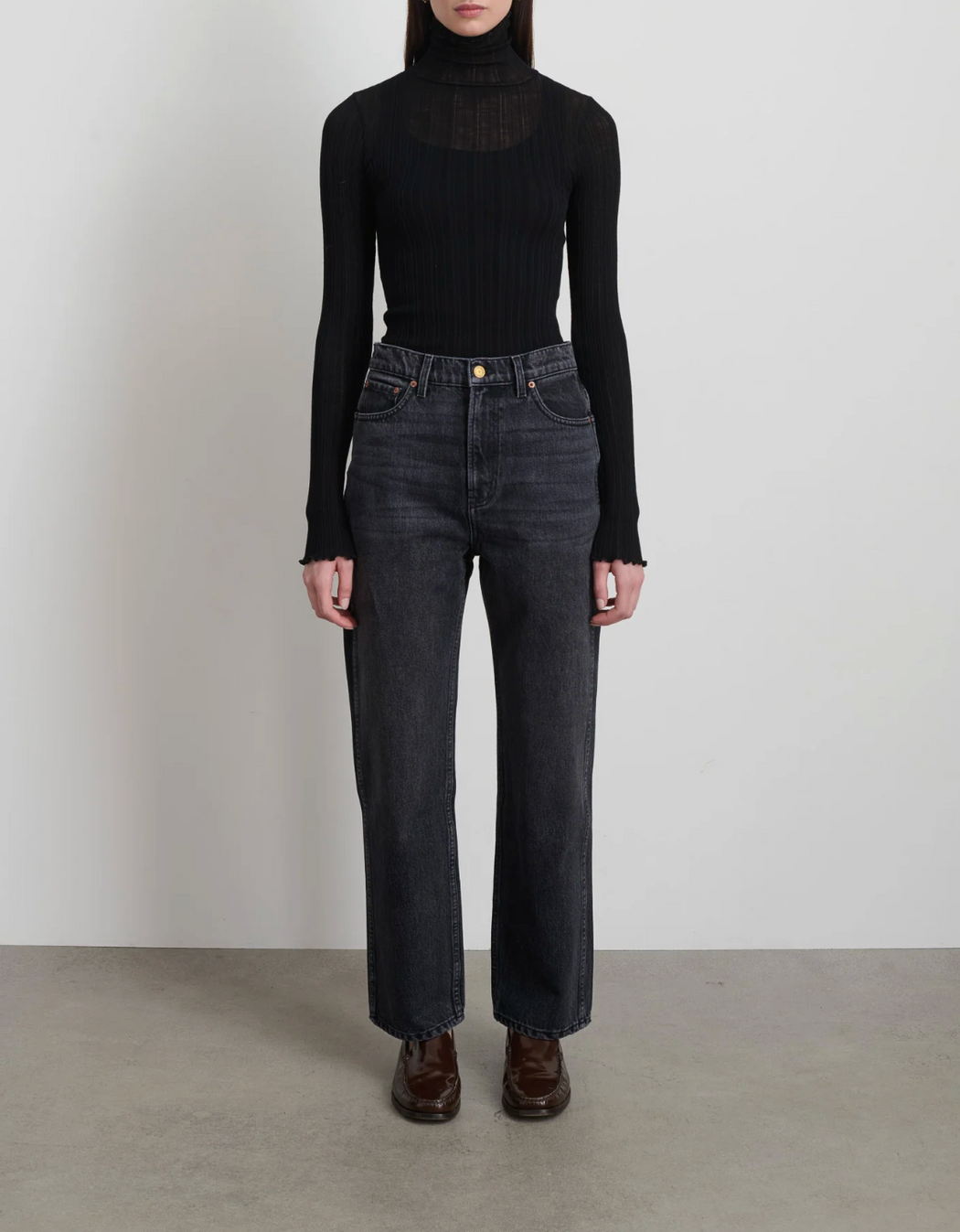 B Sides :: Plein High Straight Jeans, Stil Black