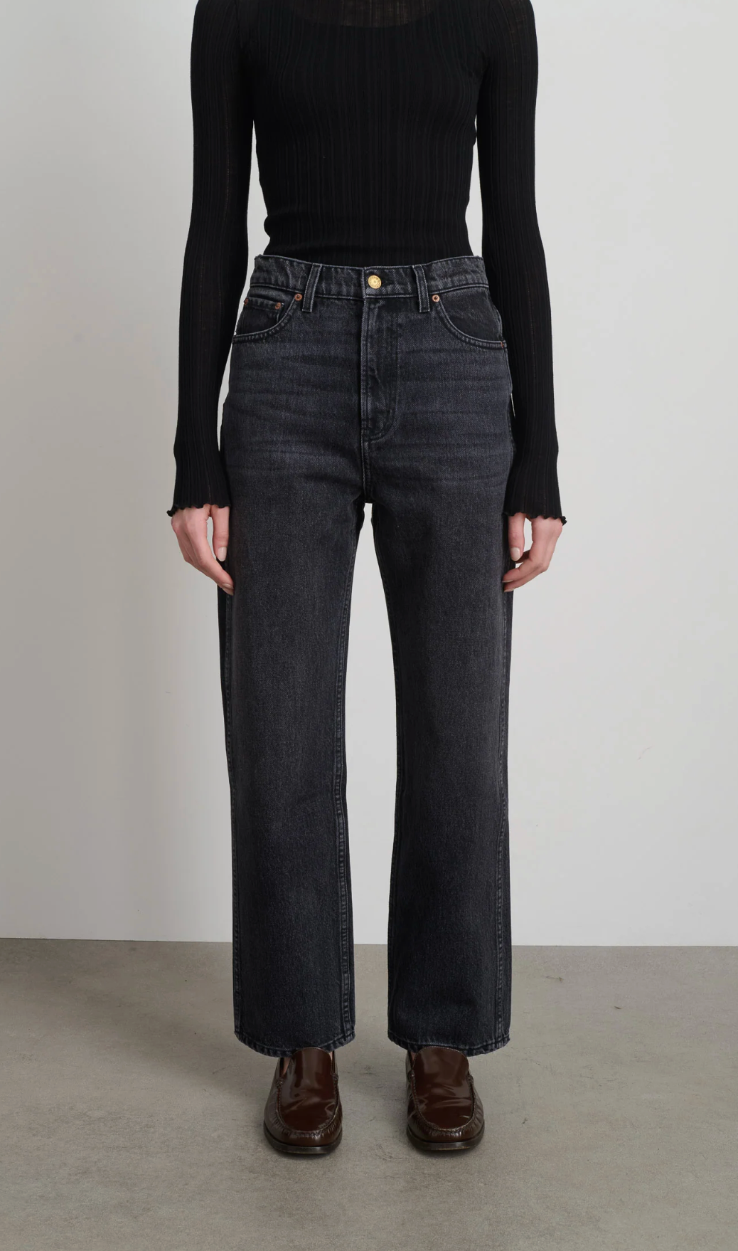 B Sides :: Plein High Straight Jeans, Stil Black