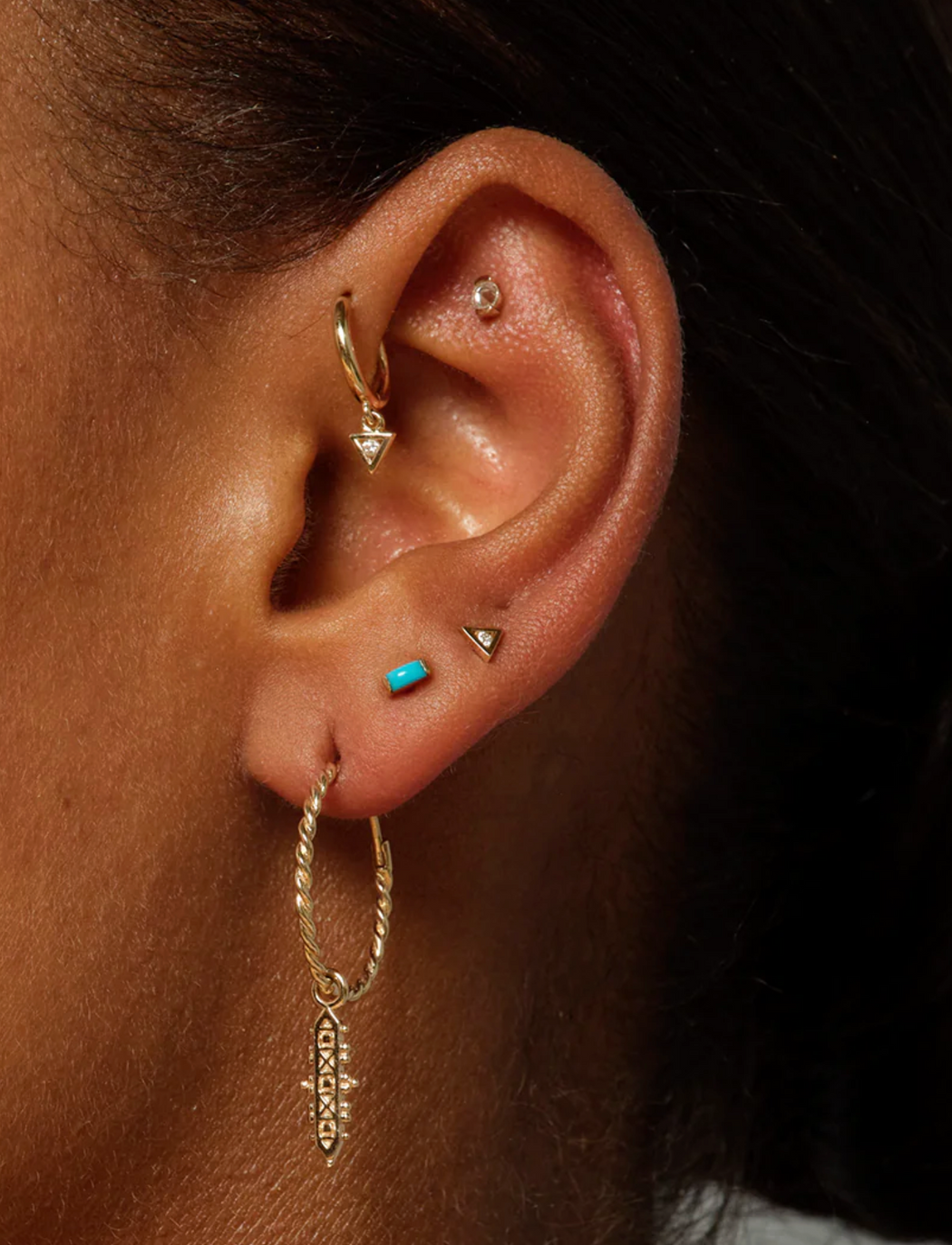 Metier Jewelry :: Astra AZ Diamond Clicker Hoop 14kt