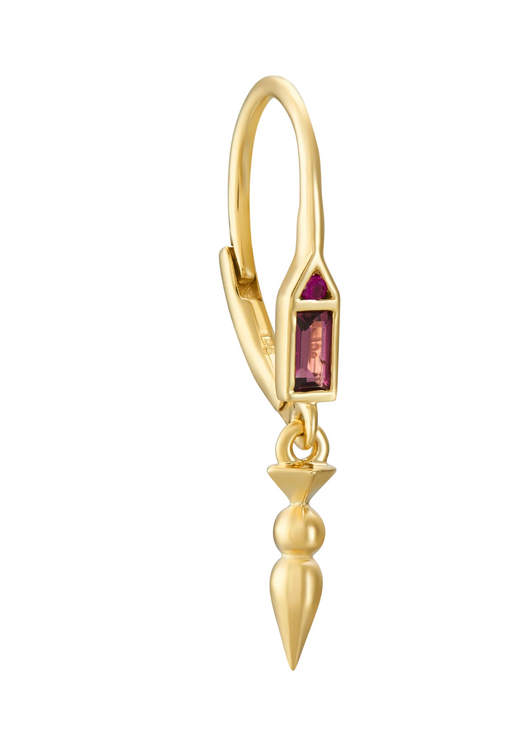 Metier Jewelry :: Pink Tourmaline + Ruby Honey Hook Earring