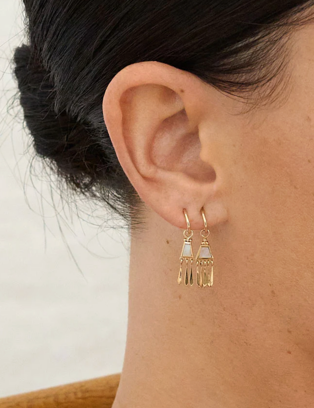 Metier Jewelry :: Abalone Pearl Tassle Clicker Hoop