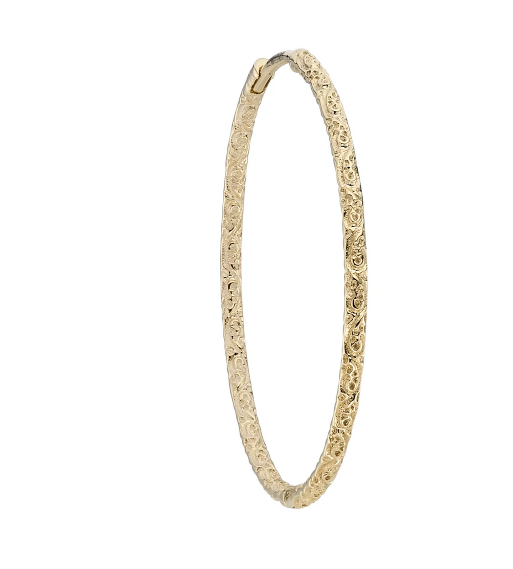 Metier Jewelry :: Textured Round Hoops XL, PAIR