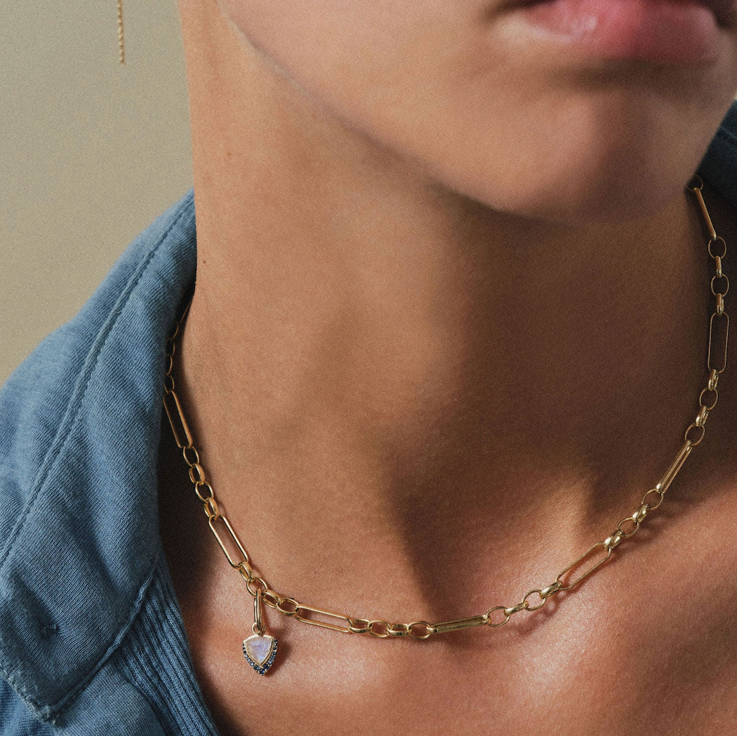 Metier Jewelry :: Moonstone & Blue Sapphire Pendant