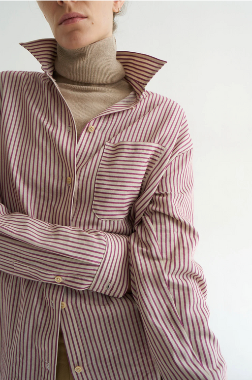 Jamie Haller :: The Stripe Essential Shirt, Burgundy