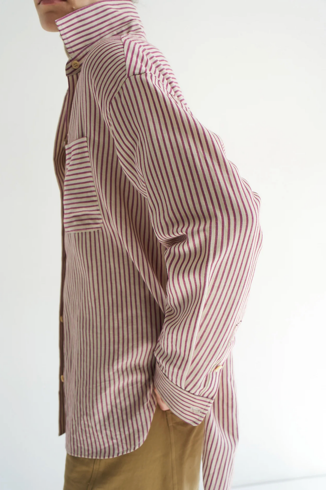 Jamie Haller :: The Stripe Essential Shirt, Burgundy