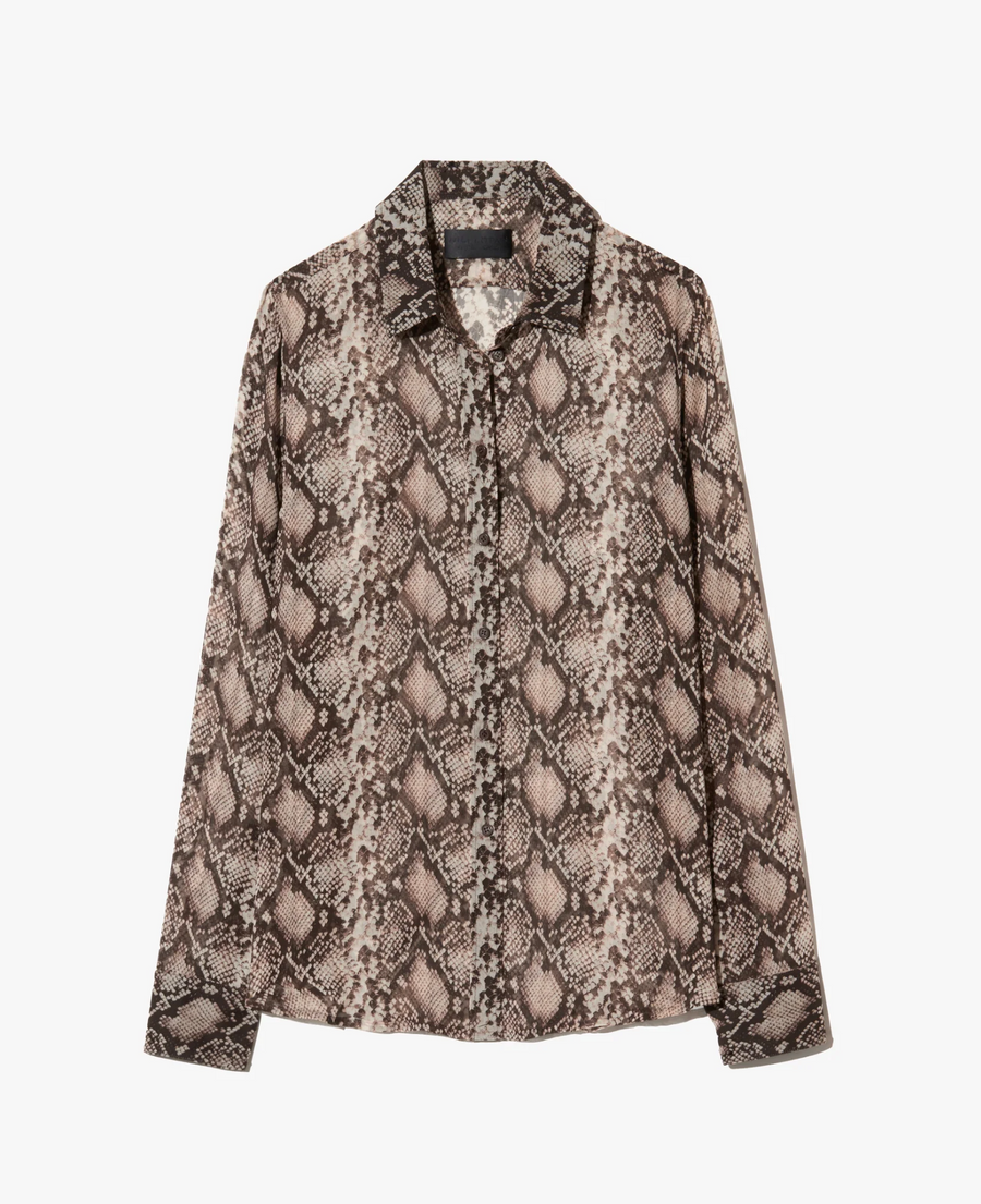 Nili Lotan :: Gaia Slim Shirt, Snake Print