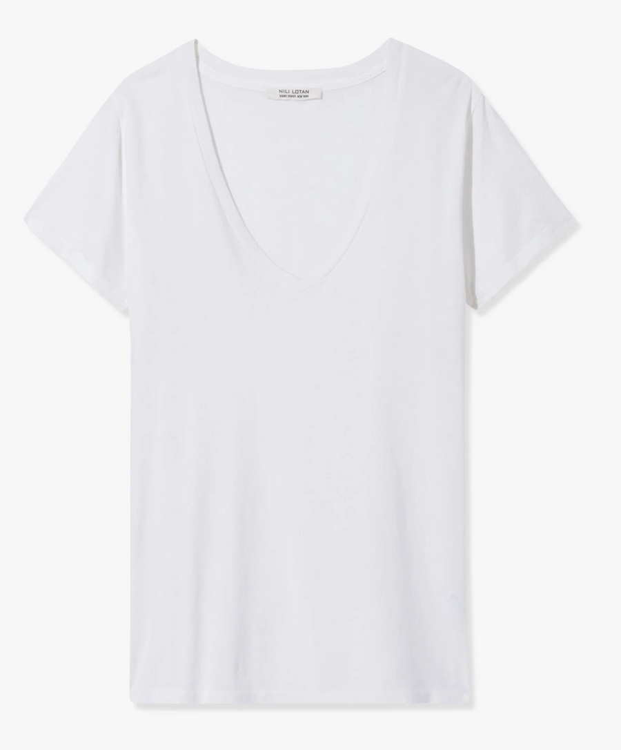 Nili Lotan :: Carol Vneck Tee, Washed Red
