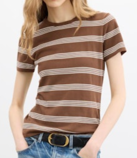 Nili Lotan :: Lanise Stripe Sweater, Brown/Ivory