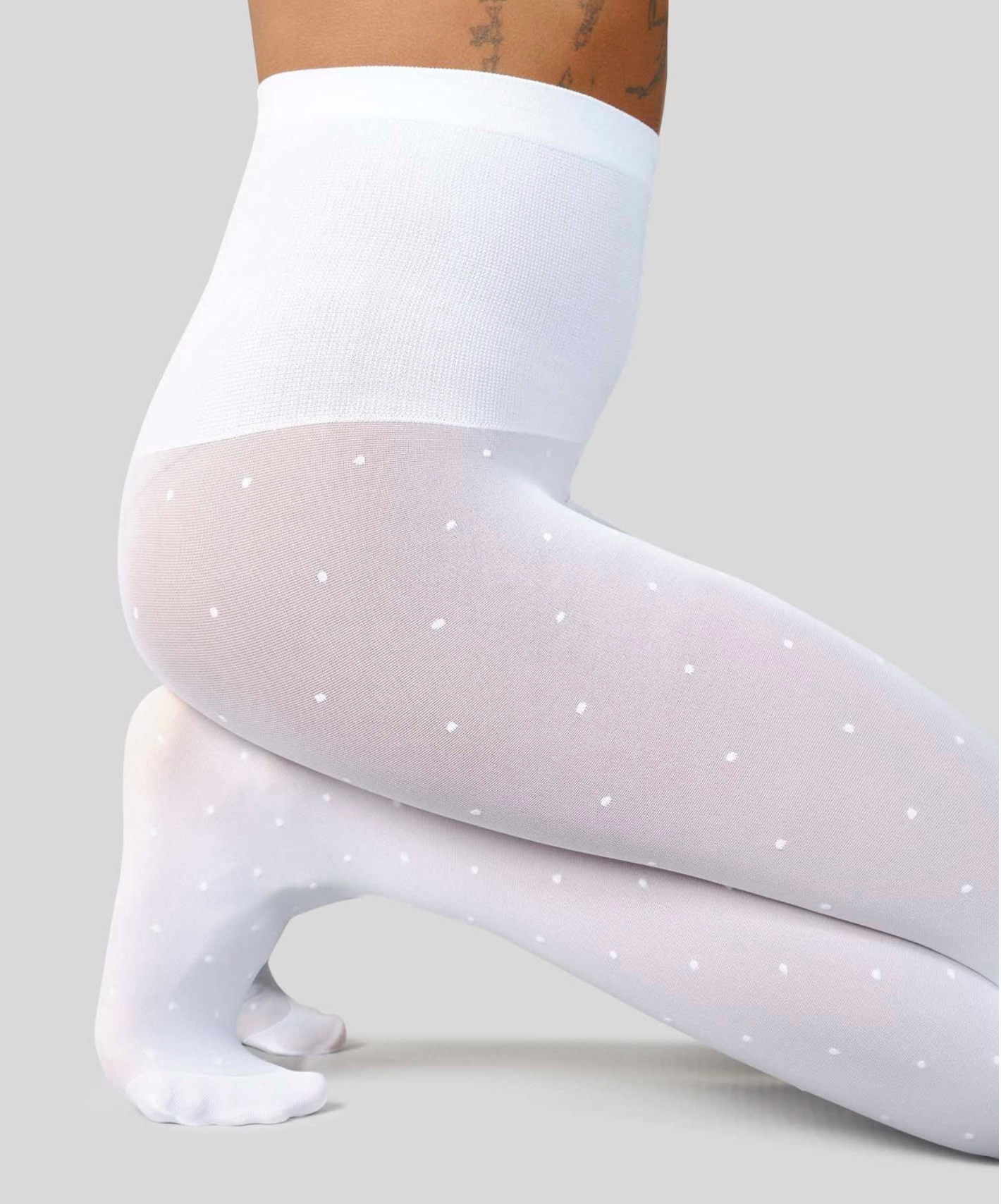 Swedish Stockings :: Doris Dots Tights, White