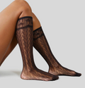 Swedish Stockings :: Erica Crochet Knee Highs, Black