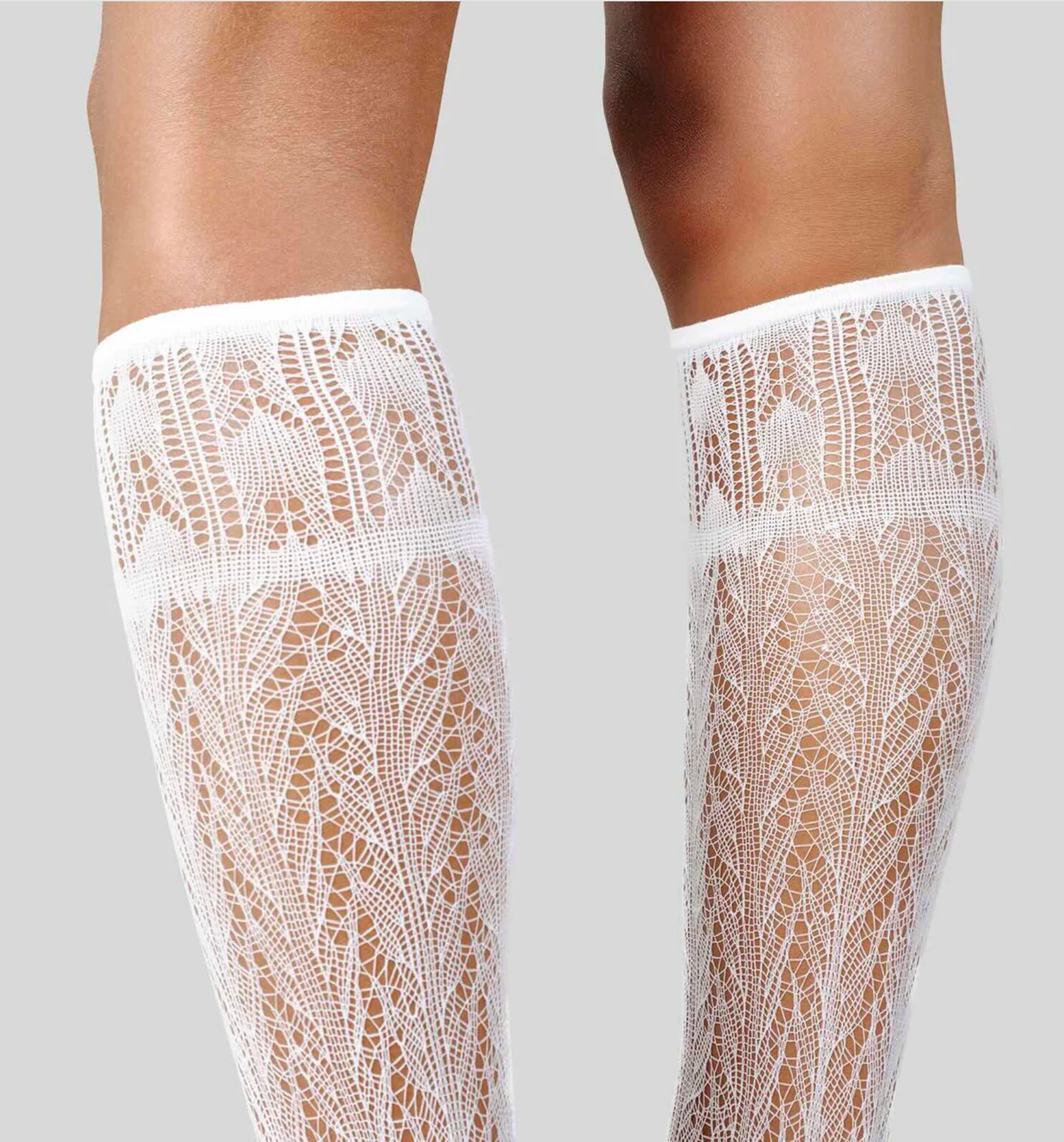 Swedish Stockings :: Erica Crochet Knee Highs, White