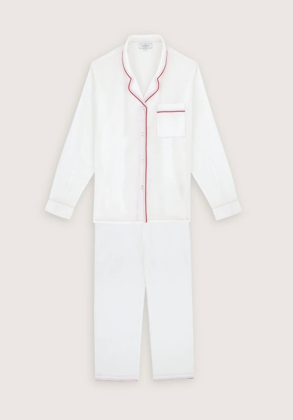 Scarlette Ateliers :: Pajama, White / Red Piping