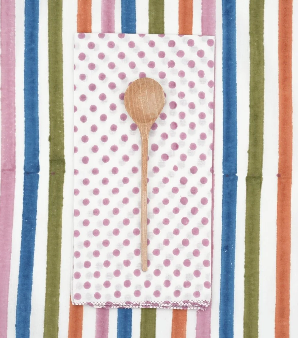 Suzette :: Napkins, Purple Dot Set of 4