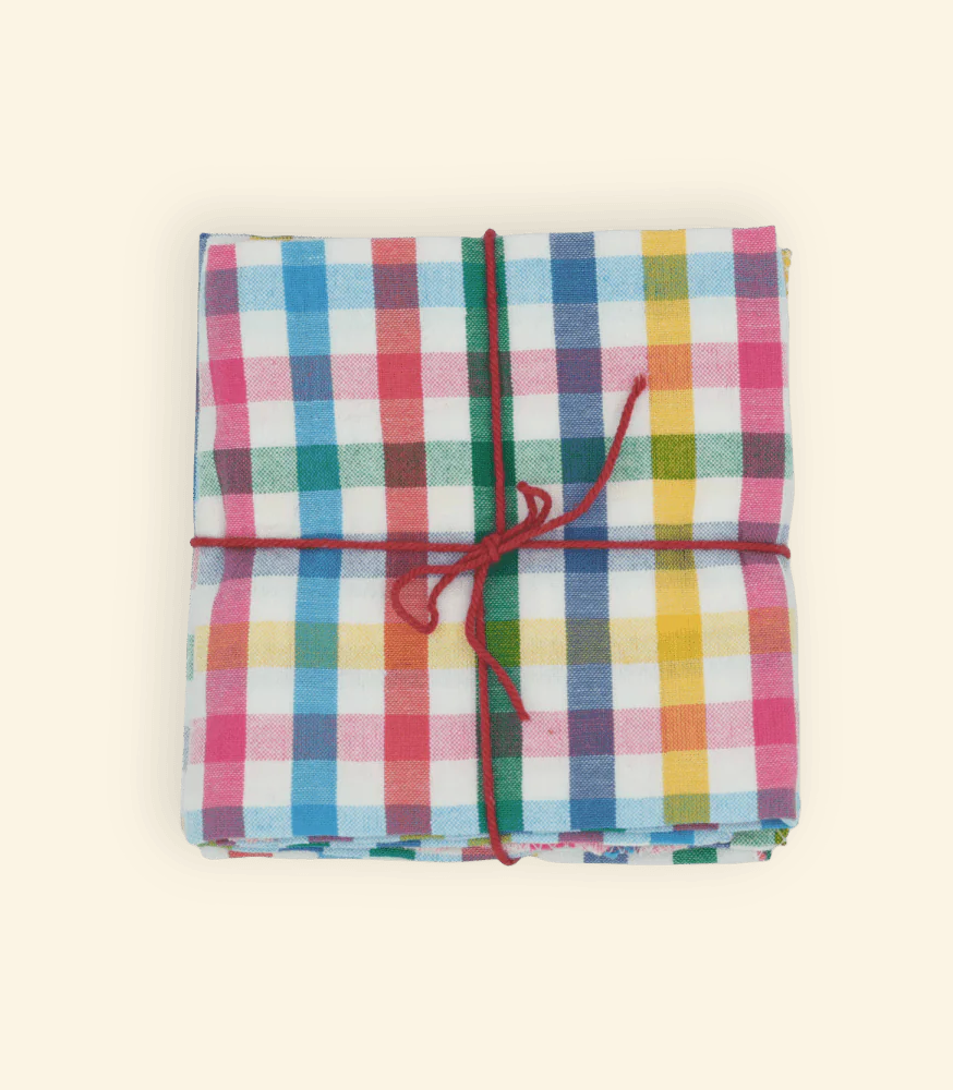 Suzette :: Napkins Bright Plaid, Set of 4