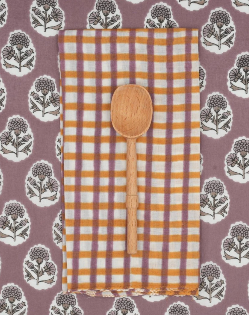 Suzette :: Napkins Mauve/Ochre Check, Set of 4