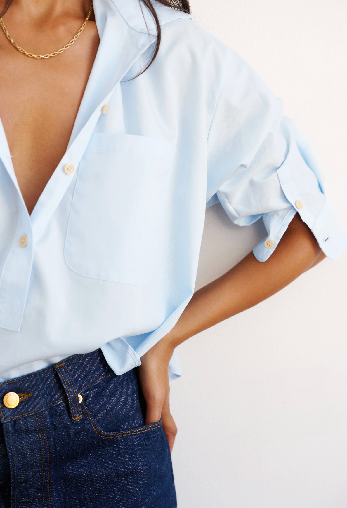 Jamie Haller :: The Popover Shirt, Baby Blue