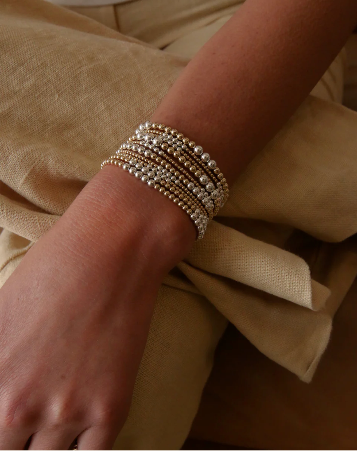Karen Lazar :: 4mm Gold-Filled, 5mm Sterling Silver Bracelet