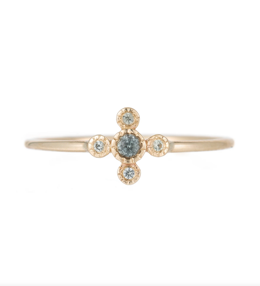 Jennie Kwon :: Green Sapphire Flora Ring