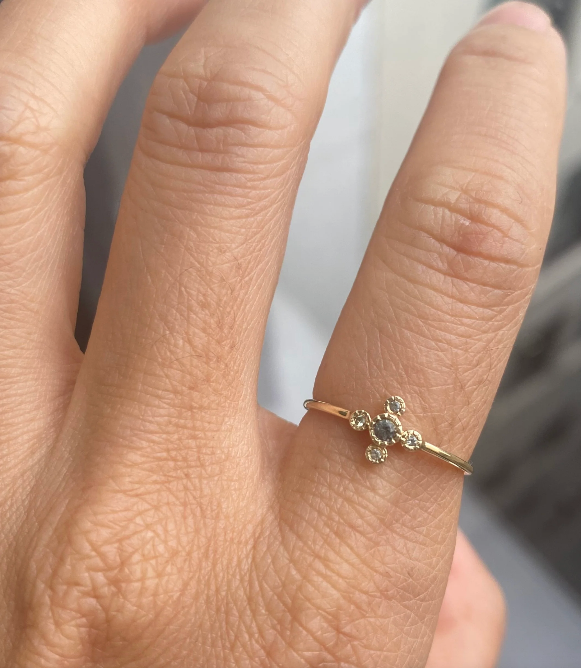 Jennie Kwon :: Green Sapphire Flora Ring
