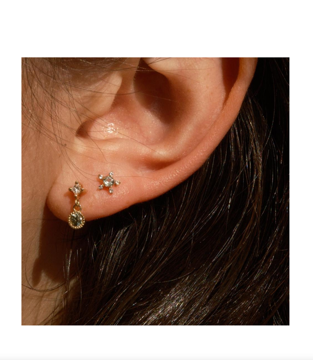 Jennie Kwon :: Green Sapphire Sprout Stud, Single