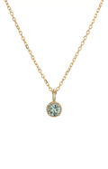 Jennie Kwon :: Green Sapphire Milgrain Necklace, 16"
