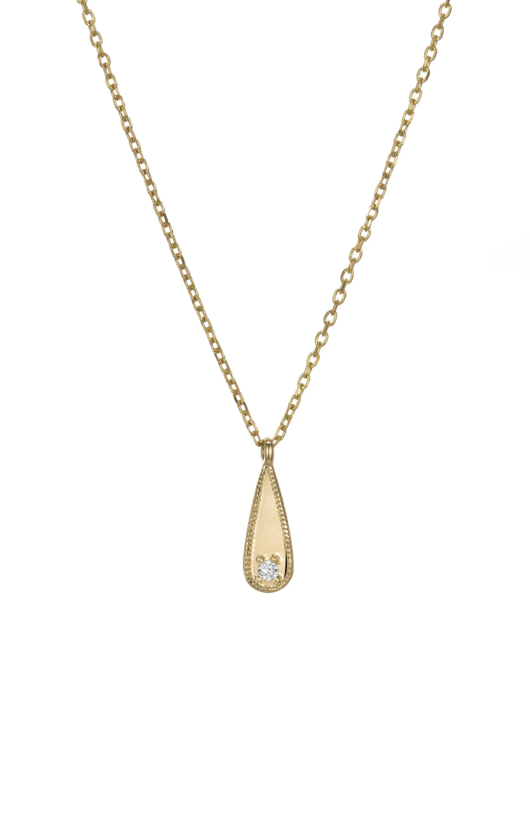 Jennie Kwon :: Long Teardrop Diamond Mirror Pendant, 16"