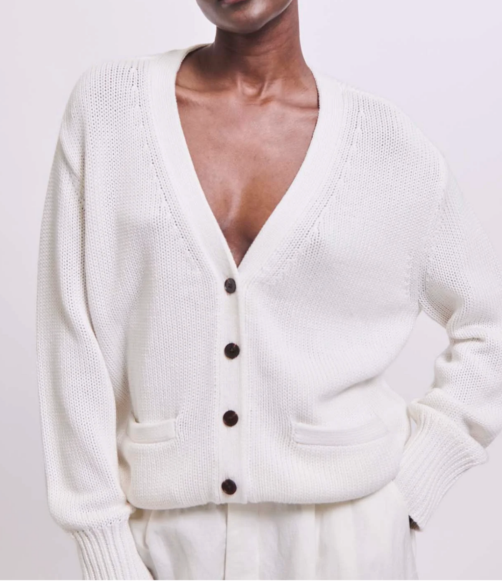 Jamie Haller :: The Welt Pocket Cotton-Cashmere Cardigan, White
