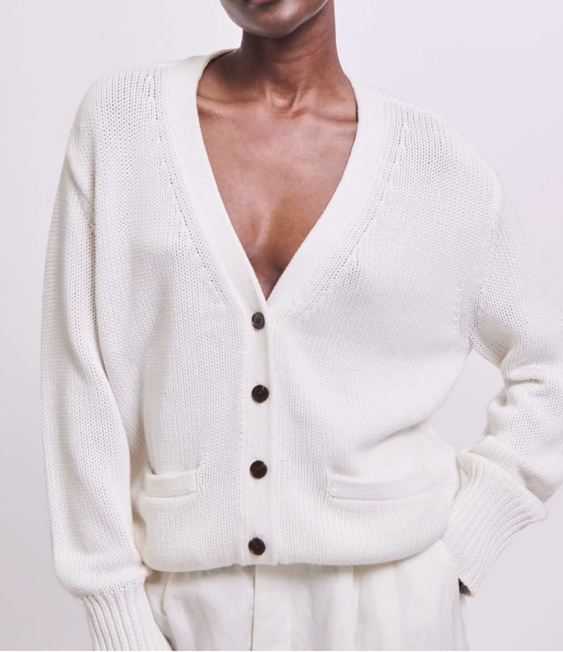 Jamie Haller :: The Welt Pocket Cotton-Cashmere Cardigan, White