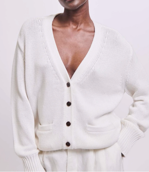 Jamie Haller :: The Welt Pocket Cotton-Cashmere Cardigan, White